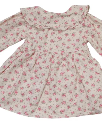 Vestido Flores con volados 2 años 100% algodón
