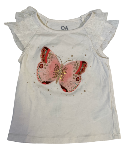 Remera C&A Kids 2 años con volados mariposa